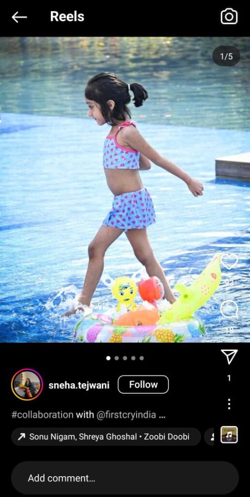 Cute swimwear try-on near home pool.