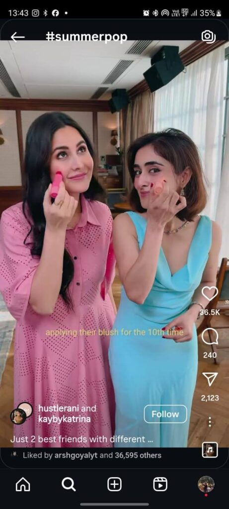 Hustlerani showcasing SummerPop blush with Kay Beauty